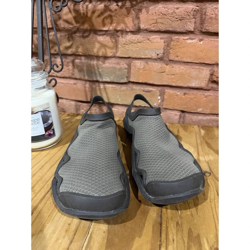Crocs Men's Size 9 Swiftwater Wave Sandals Brown Mesh Slip On Water Shoes Lake